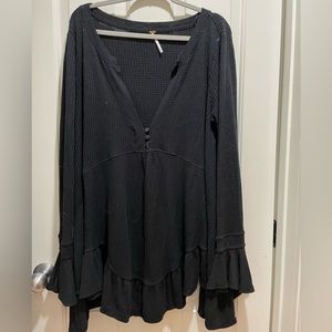 Free People Olivia flare sleeve waffle knit tunic
